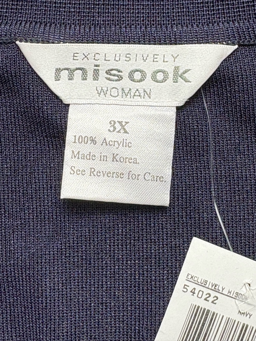 NWT Misook Navy Knit Open Front Cardigan Jacket • Plus Size 3X • $298 - Picture 9 of 12